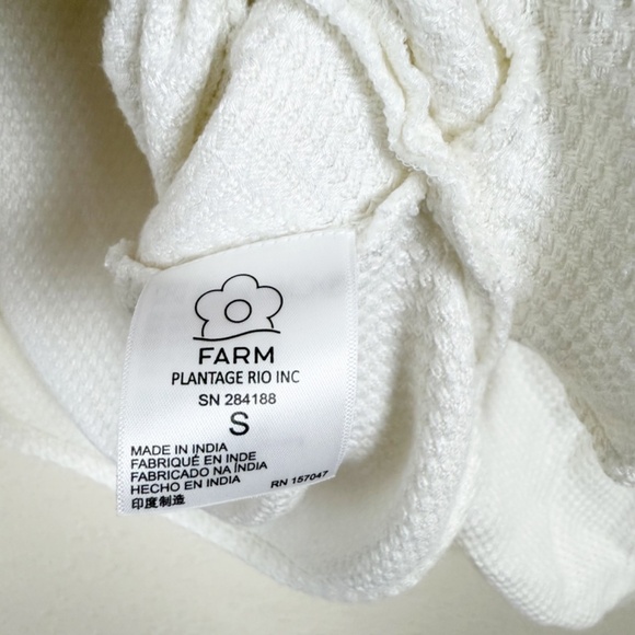 Farm Rio One Shoulder Tucano Off White Top Size Small - Picture 6 of 8